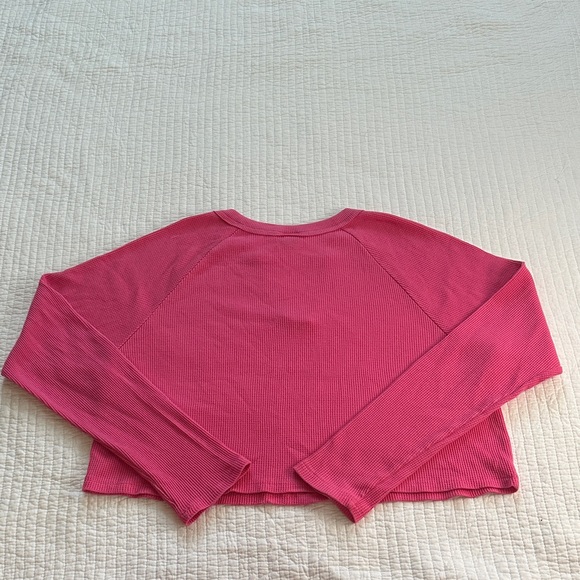 Wild Fable Pink Waffle Knit Long Sleeve Top - Picture 3 of 6